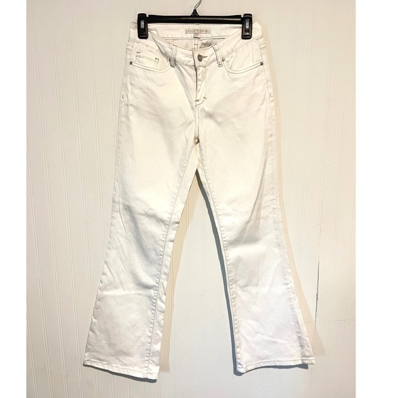 Boston Proper Pants - Boston Proper Flare Jeans Women 4 White Good Bootcut Stretch Denim